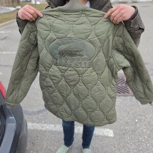 Lacoste green bomber jacket mens large